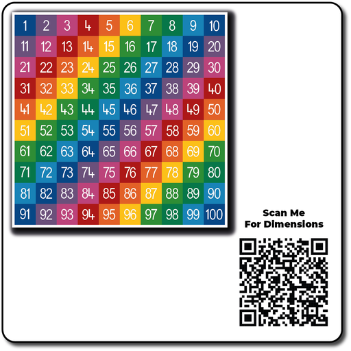 [TME008-100LF[UB]] Number Grid 1-100 Large Full Solid