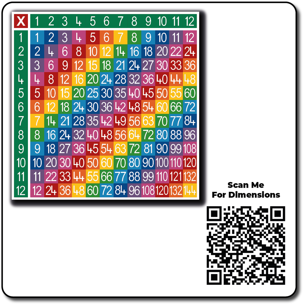 [TME011-12SF[UB]] Multiplication Table 12 x 12 Full Solid