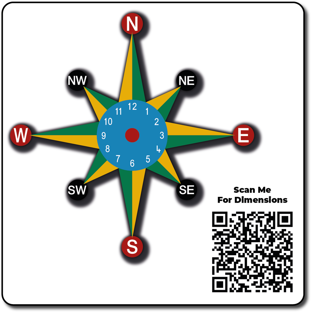 8 Point Compass Clock