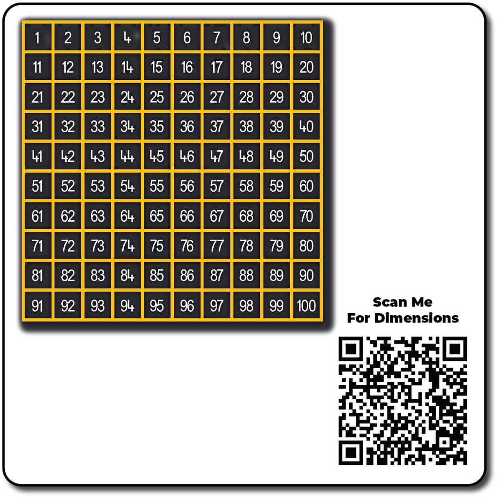 Number Grid 1-100 Outline