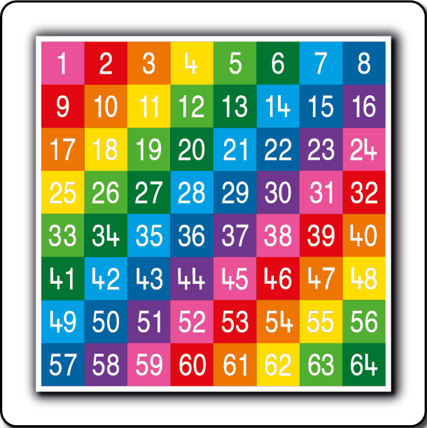 Number Grid 1-64 Large Full Solid