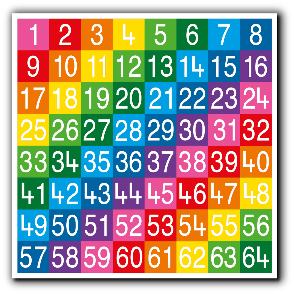 Number Grid 1-64 Full Solid