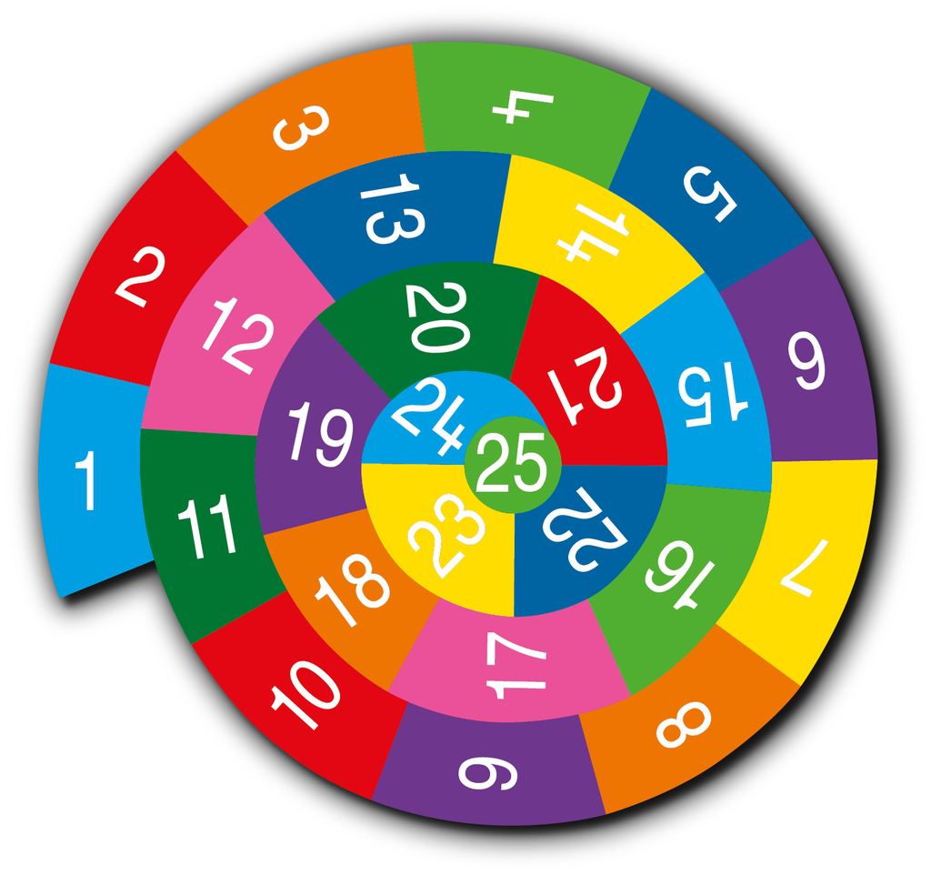 Number Spiral 1-25