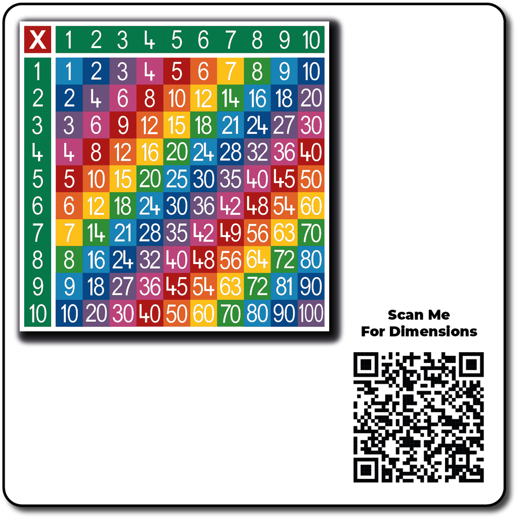 Multiplication Table 10 x 10 Full Solid