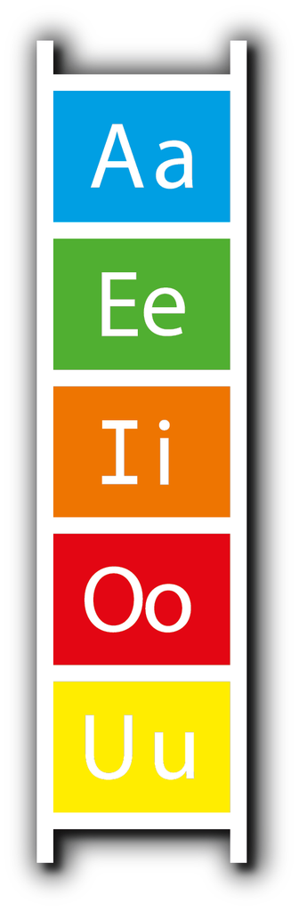 [TME012-VS] Vowel Ladder Upper & Lower Case Solid