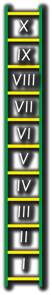 Roman Numeral Ladder I-X Outline