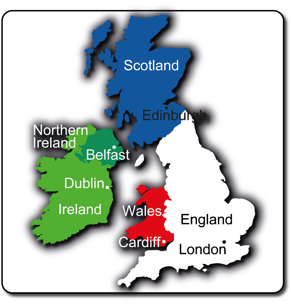 UK Map Multi-Coloured Small