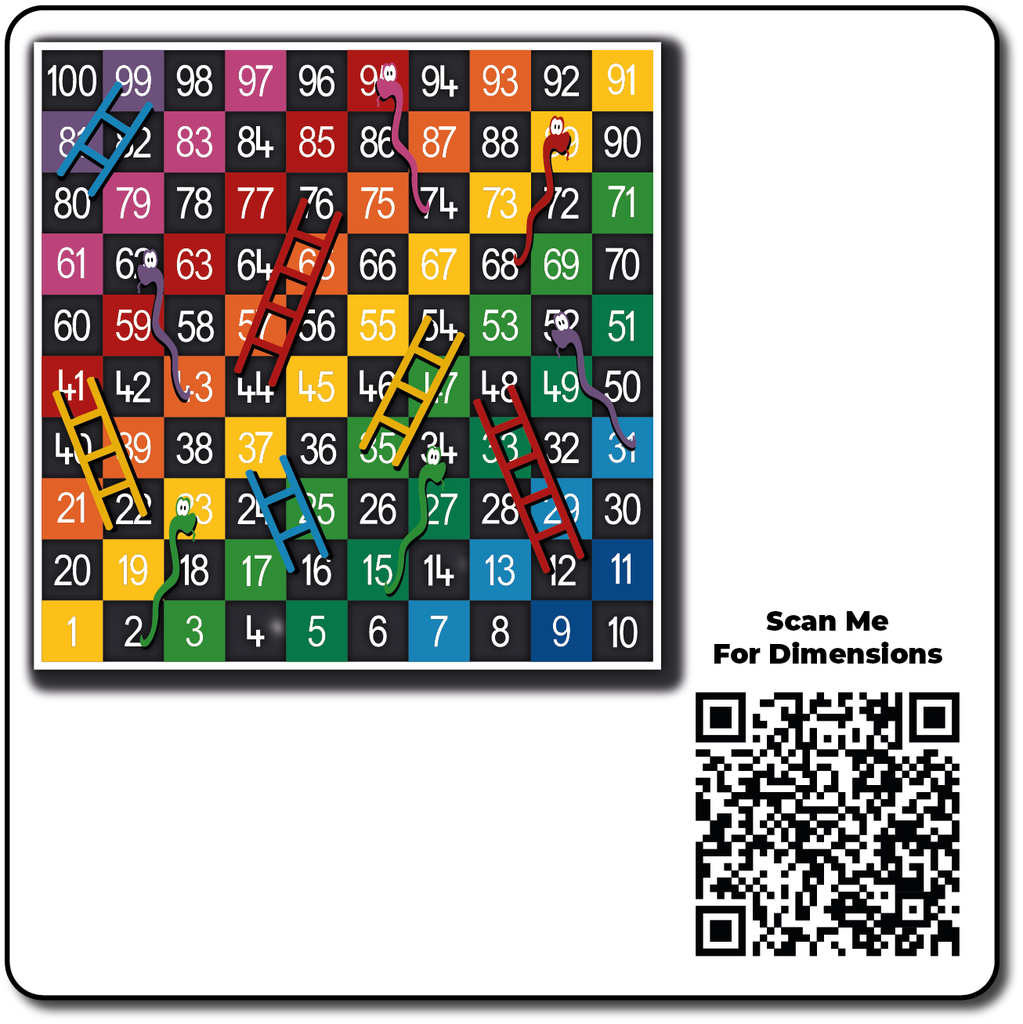 Snakes & Ladders 1-100 Large Half Solid