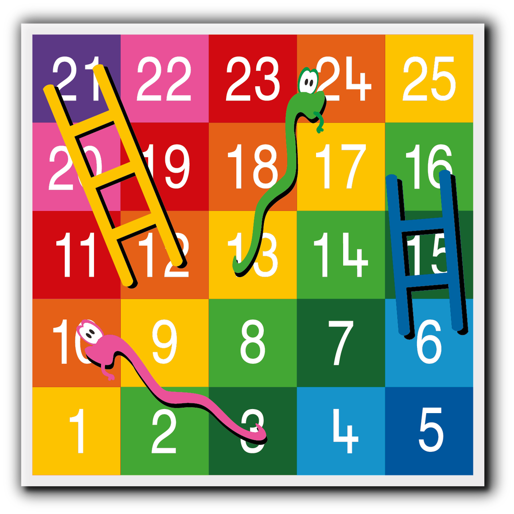 Snakes & Ladders 1-25 Large Full Solid