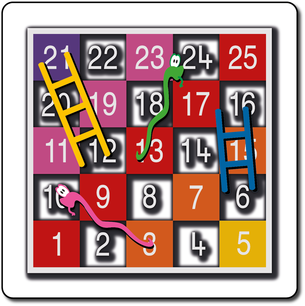Snakes & Ladders 1-25 Large Half Solid