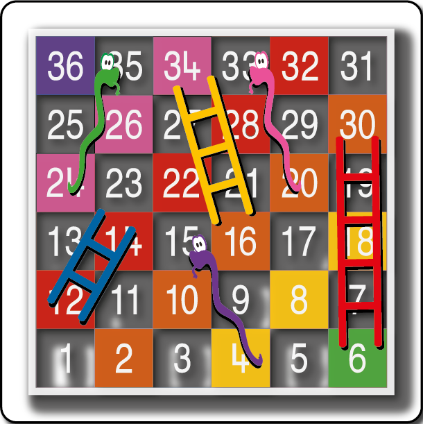 [TMG003-36LH] Snakes & Ladders 1-36 Large Half Solid