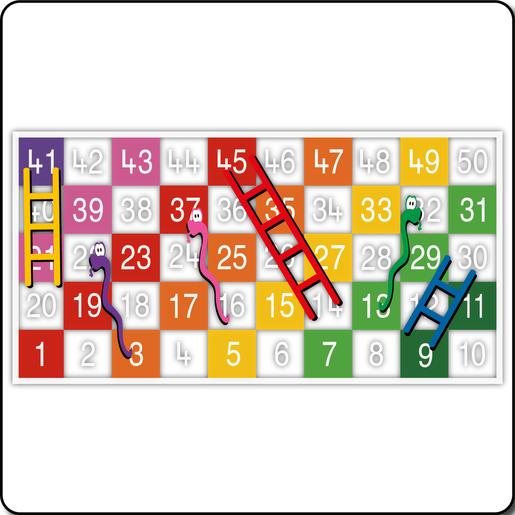 Snakes & Ladders 1-50 Large Half Solid