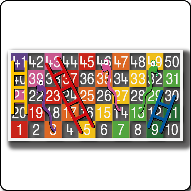 Snakes & Ladders 1-50 Large Half Solid