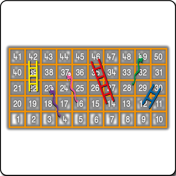Snakes & Ladders 1-50 Outline