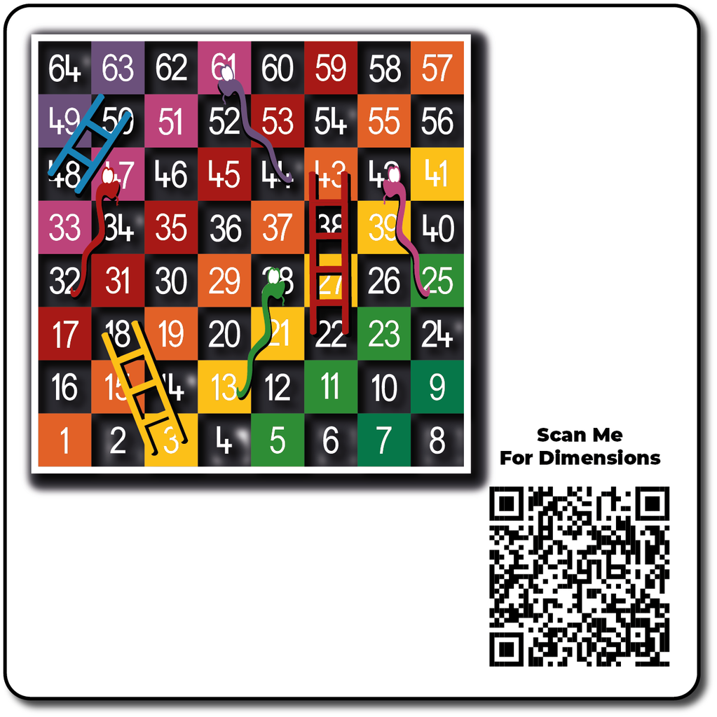 Snakes & Ladders 1-64 Large Half Solid