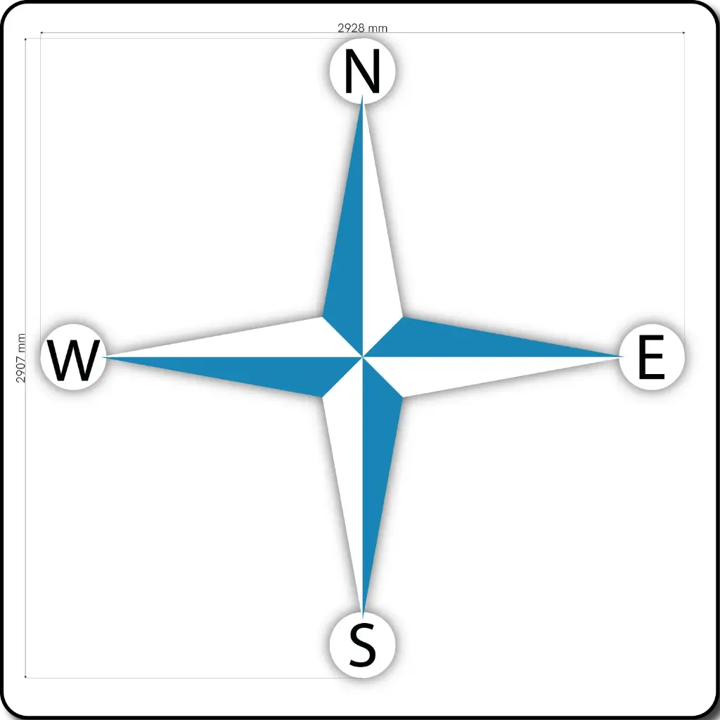 [TME001-ST4] 4 Point Star Compass