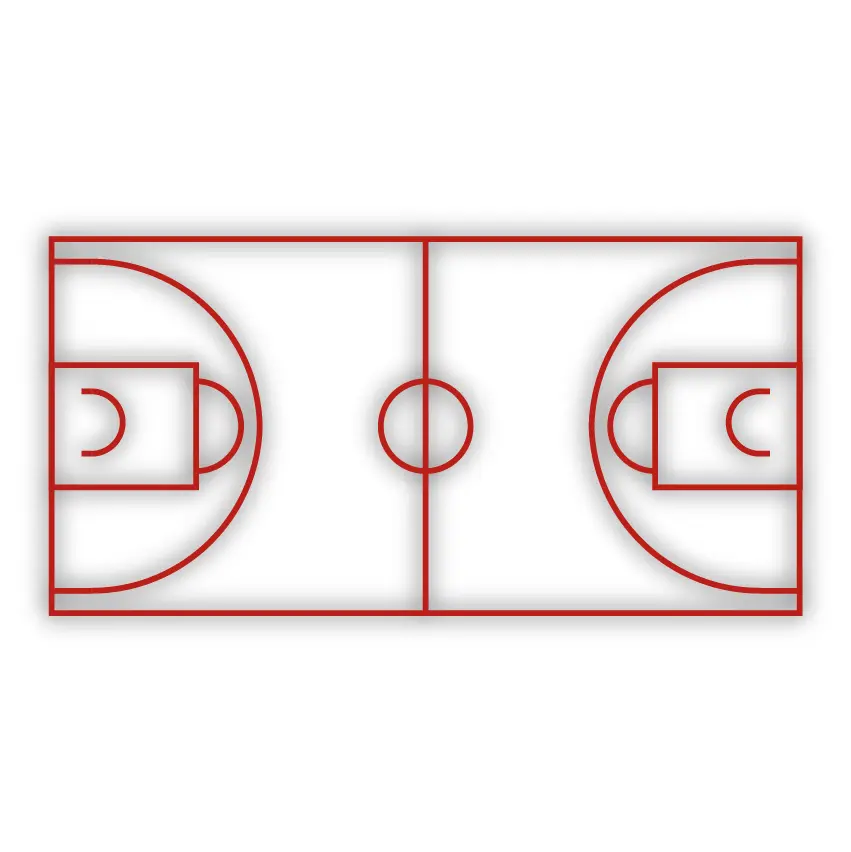 [TMSC002-RS] Basketball Court (Small) - Red