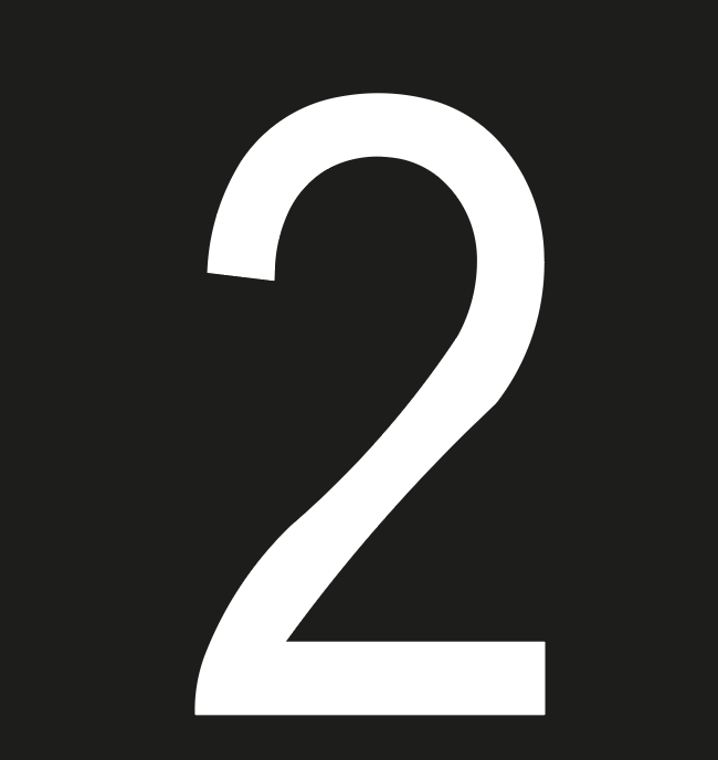 [TMNUM100-W2] Number - 2 - white (100mm)