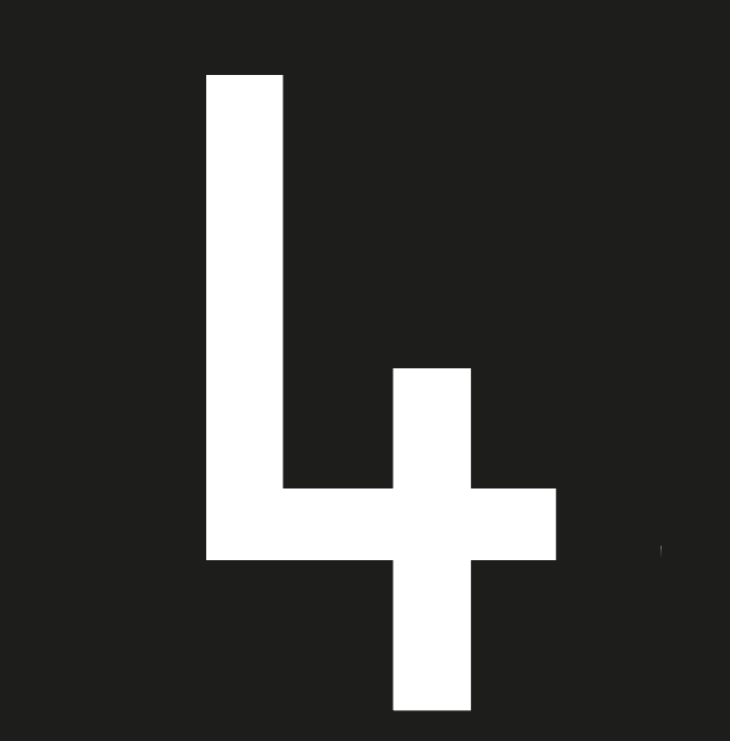 [TMNUM100-W4] Number - 4 - white (100mm)