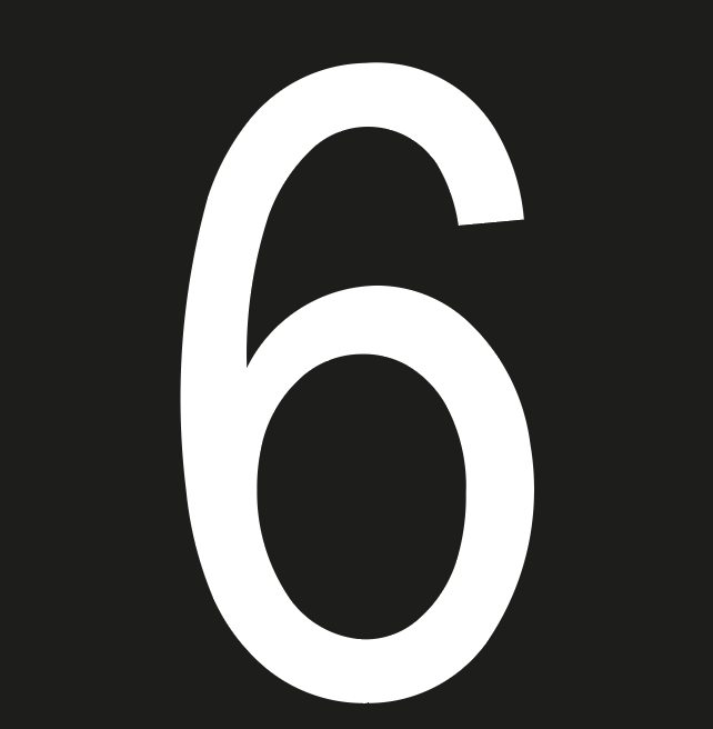 [TMNUM100-W6] Number - 6 & 9 - white (100mm)