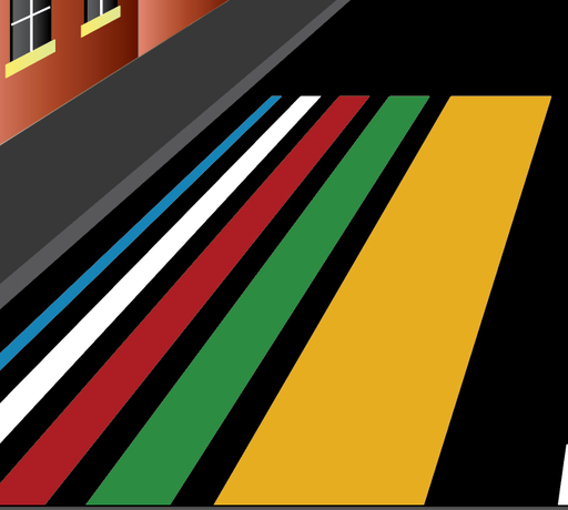 [TMLB050-W] Box Coloured Lines (White, 50mm)