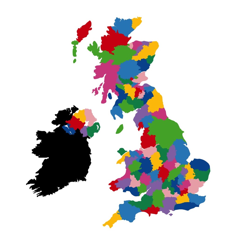 UK Counties Map Large