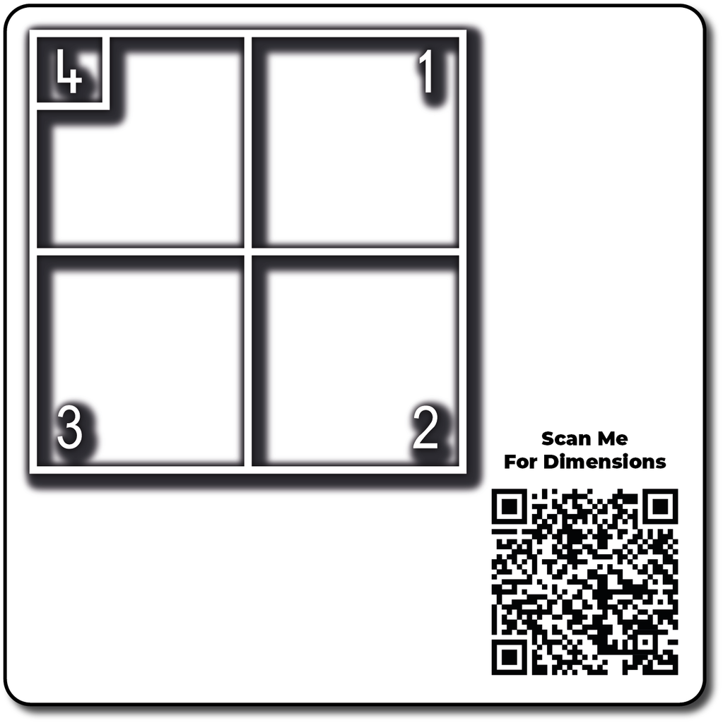 [TMG012-OW] Four Square Outline White