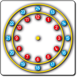 [TME002-C24] 24 Hour Circles Clock