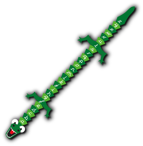 [TME006-AZC] Crocodile A-Z Cursive