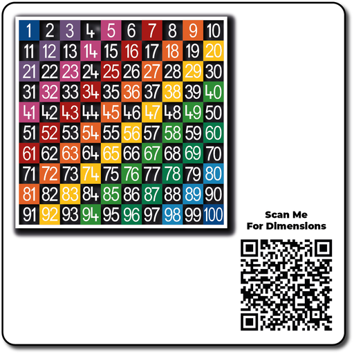[TME008-100SH] Number Grid 1-100 Half Solid