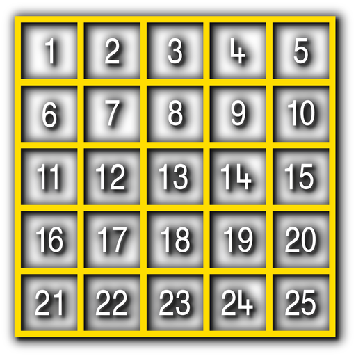 [TME008-25O] Number Grid 1-25 Outline