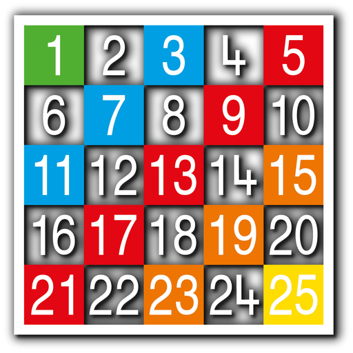 [TME008-25SH] Number Grid 1-25 Half Solid