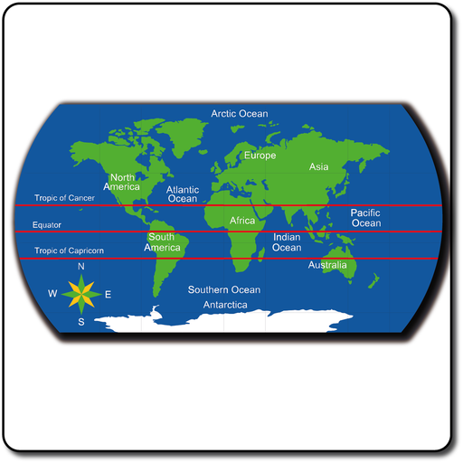 [TME017-WSTE] World Map Tropics & Equator - Small
