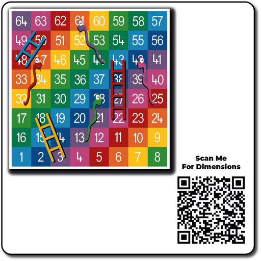 Snakes & Ladders 1-64 Large Full Solid