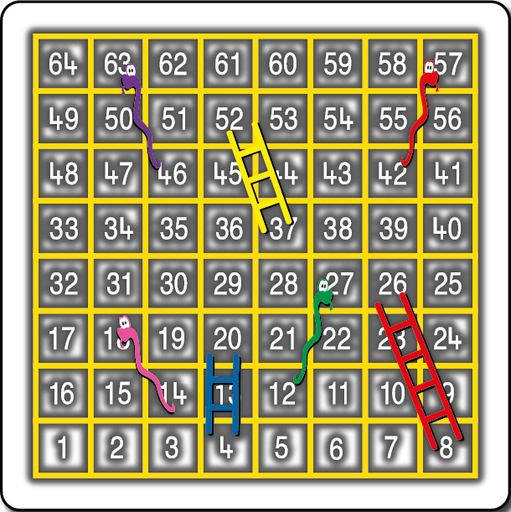 [TMG003-64O] Snakes & Ladders 1-64 Outline