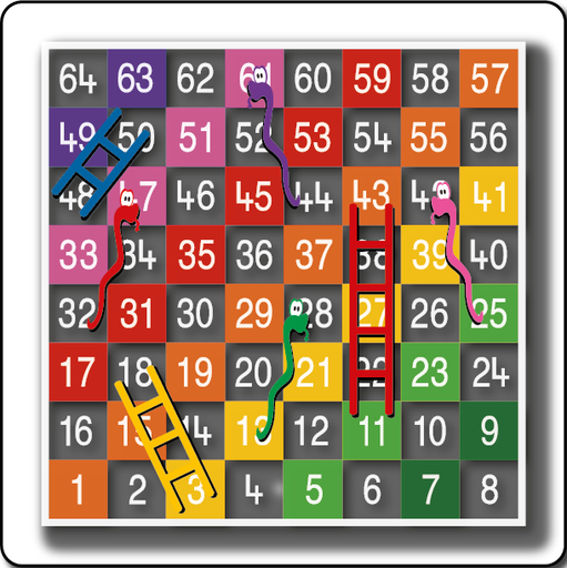 [TMG003-64SH] Snakes & Ladders 1-64 Half Solid
