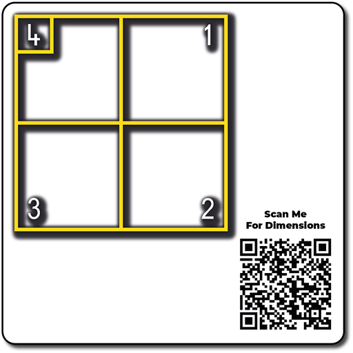[TMG012-OY] Four Square Outline Yellow