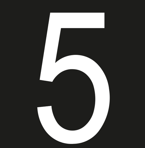 Number - 5 - white