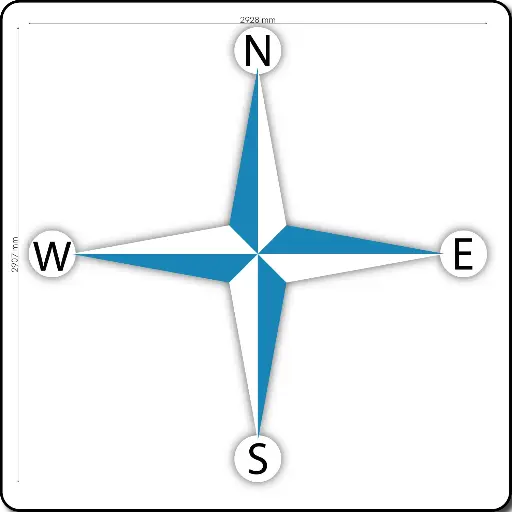 [TME001-ST4] 4 Point Star Compass
